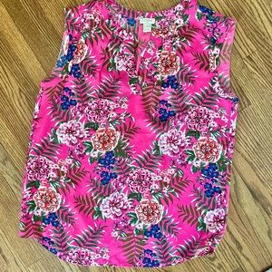 NWT J Crew Pink Floral Sleeveless Top Size 4